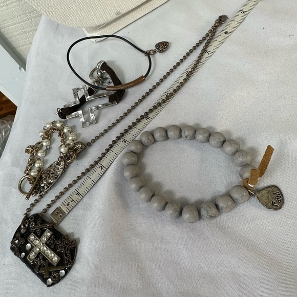 Faith based cross necklace and bracelets industrial vibe - Picture 2 of 7